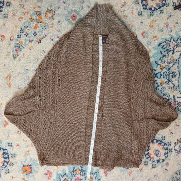 Dana‎ Buchman Brown Lightweight Open Knit Cardigan Shrug - M - Picture 6 of 8